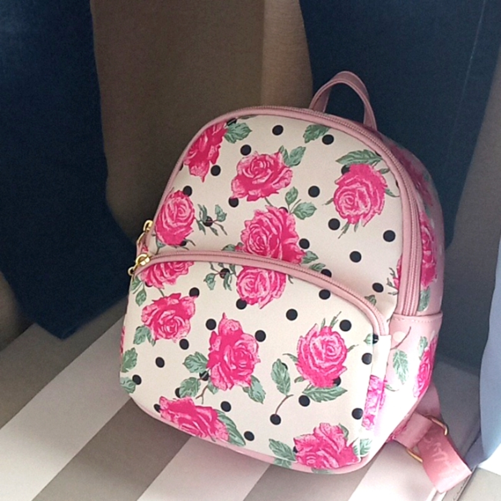 BETSEY JOHNSON "Luv Betsey" Peyton mini floral Polk a dot backpack